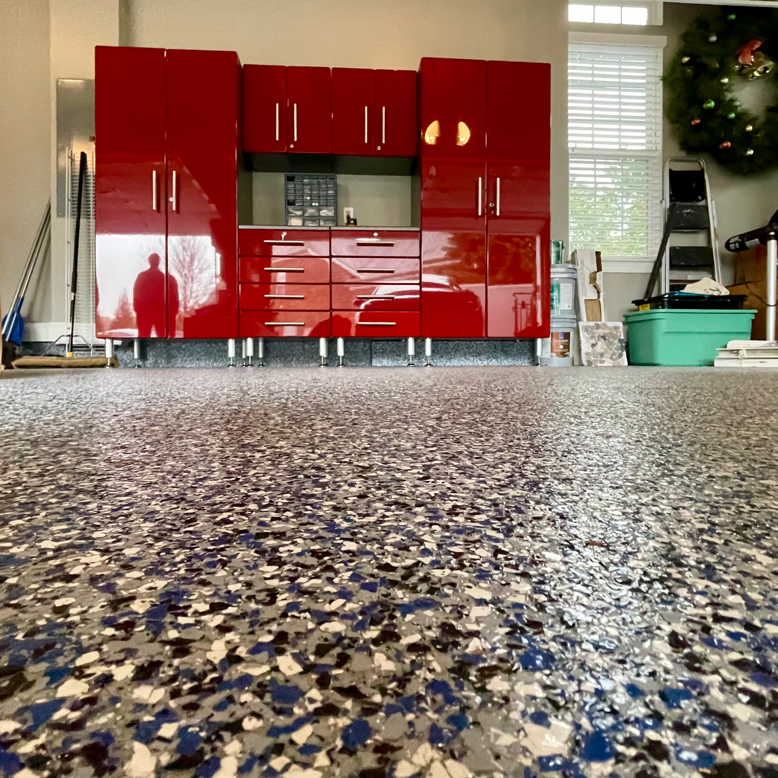 decorative polyurea floor coating in bloomfield twp workshop